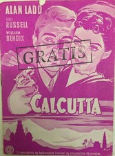 Calcutta Alan Ladd Gail Russell William Bendix 1947 Vtg Old Danish Movie Program