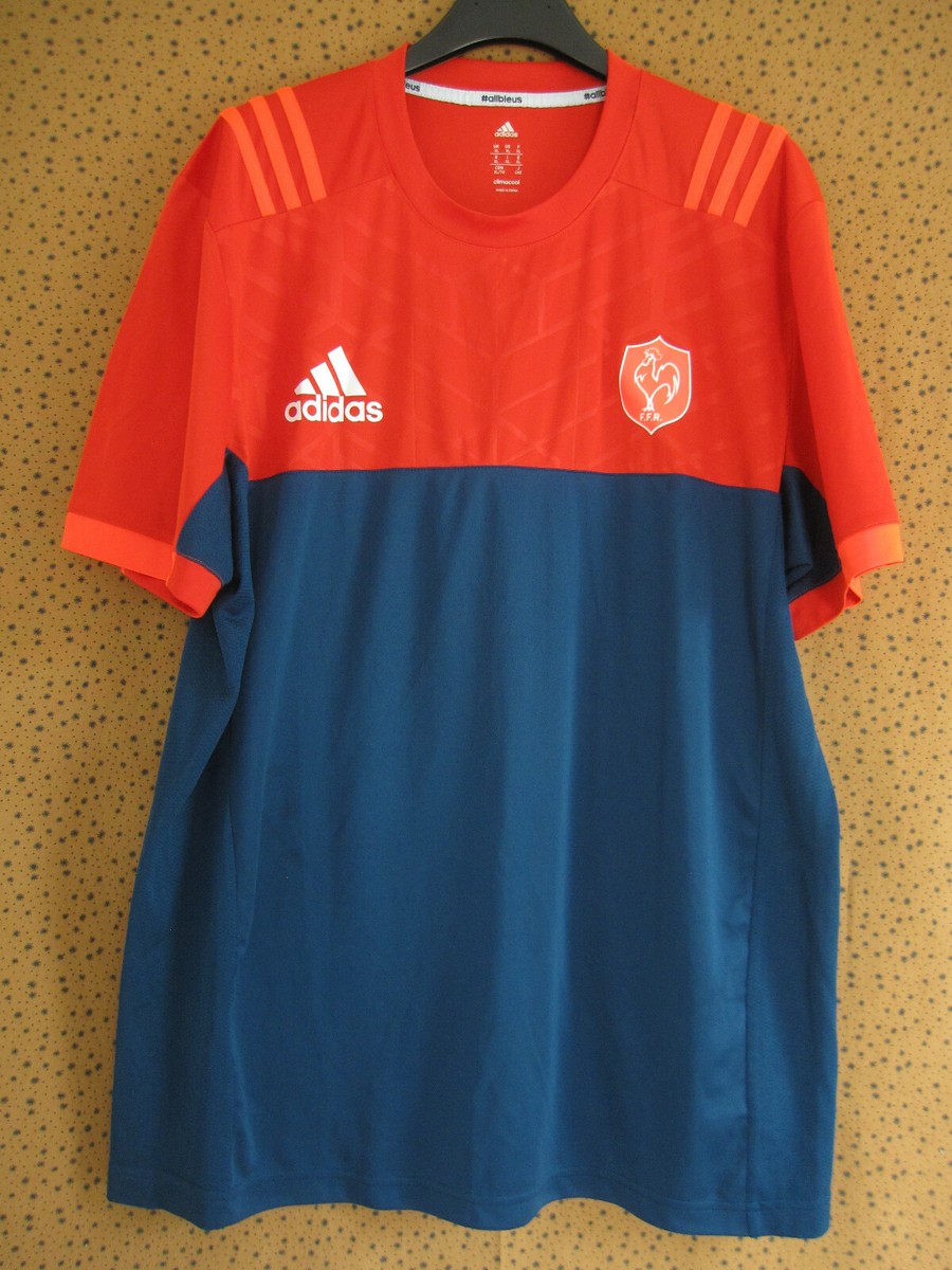 ウェア vintage adidas France rugby FFR 90's Adidas France Rugby Shirt Blue Large – Payday Vintage