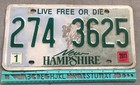 *License Plate, New Hampshire, Live Free or Die, 274 3625