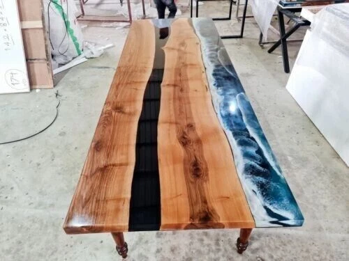 Resin on sale slab table