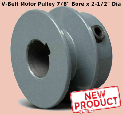 #ad #ad V Belt Motor Pulley 7 8quot; Bore x 2 1 2quot; Dia Solid Cast Iron Set Screw Fixed Bore $19.45