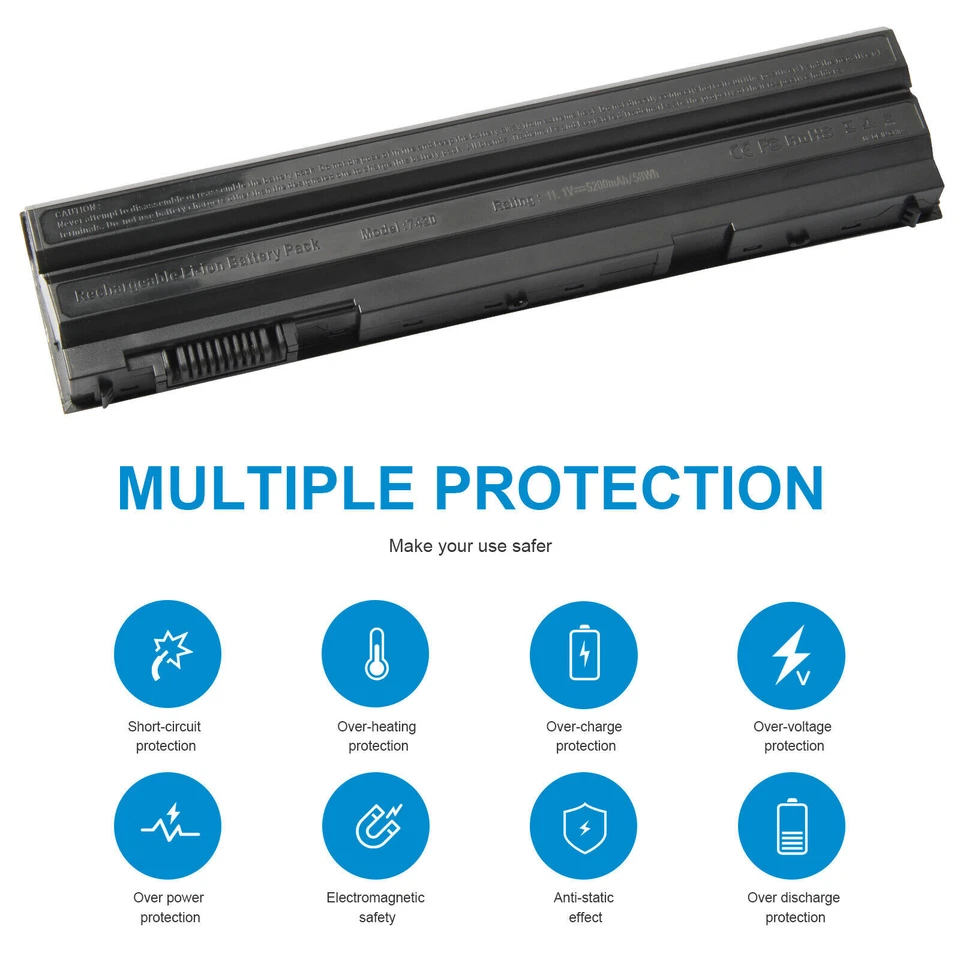 Batería de repuesto para computadora portátil KJ321 M5Y0X 8P3YX HCJWT para Dell Latitude Inspiron Foto 3 de 4