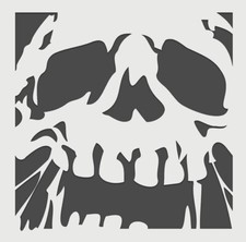 12"x12" Clear Plastic Stencil - Skull SC484 