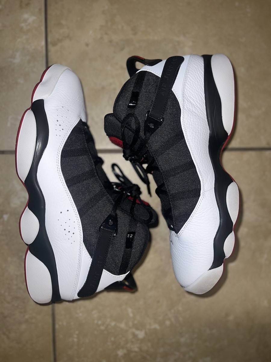 Men's US Size 13 - Jordan 6 Rings Black White Gym Red (322992-012