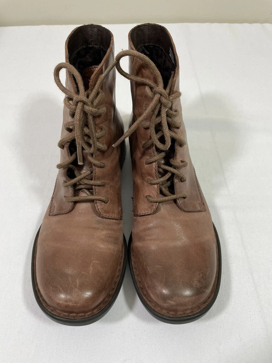 Vintage 90s Streetwear Mens 7.5 M Distressed Leather Combat Boots Brown USA Vintage Military Combat Boots 1990s Distressed Leather  main image 3