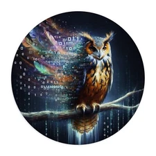 Cyber Owl Mouse Pad – Futuristic Digital Design, Unique Decor, Tech Lover Gift
