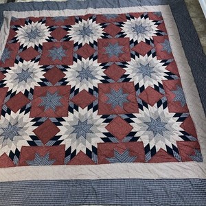 Quilt vintage heart company star pattern 84 by80