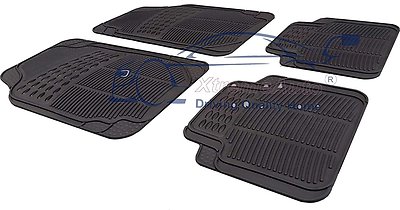 4 Piece Heavy Duty Black Rubber Car Mat Set Non Slip FOR PEUGEOT 208 2012>