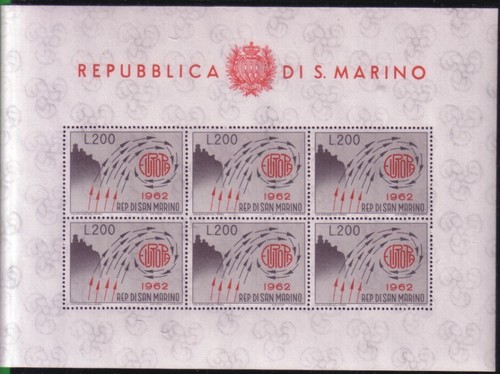 STAMPS SAN MARINO SHEET EUROPE 1962 NEW.