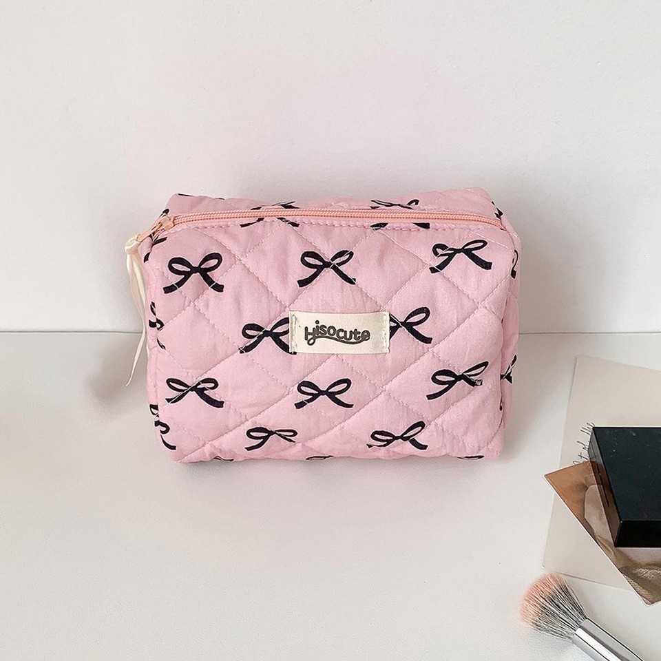 Bow Cosmetic Bag Portable Washing Bag Makeup Organizer Bag Travel} eBay