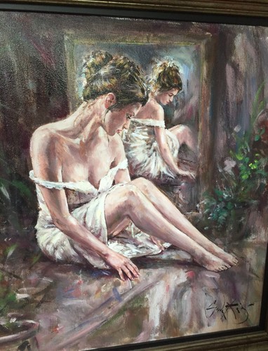 RARE NEW SUPERB ORIGINAL GORDON KING "Repose" nude girl woman lady OIL PAINTING - Picture 3 of 4