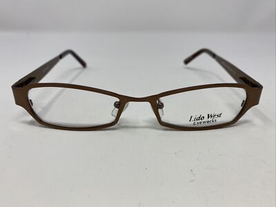 Lido West PARADISE M.BROWN 48-17-135 Brown Full Rim Metal Eyeglasses Frame EI94