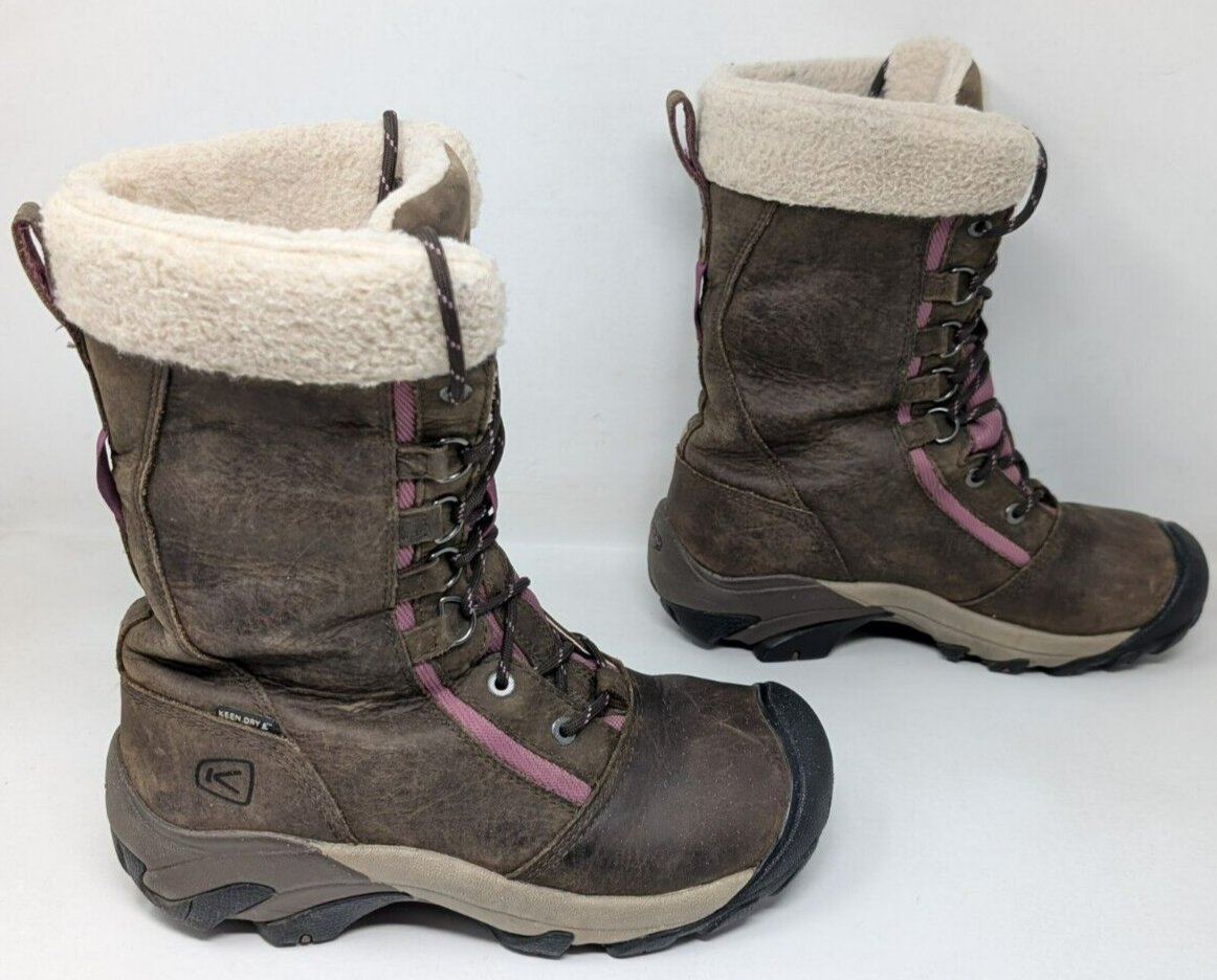 Keen Hoodoo stivali alti da trekking donna taglia 7 5 marrone rosa outdoor foderati in pile