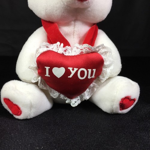 Chosun White Valentine Anniversary Teddy Bear With I Love You Heart - Picture 3 of 12