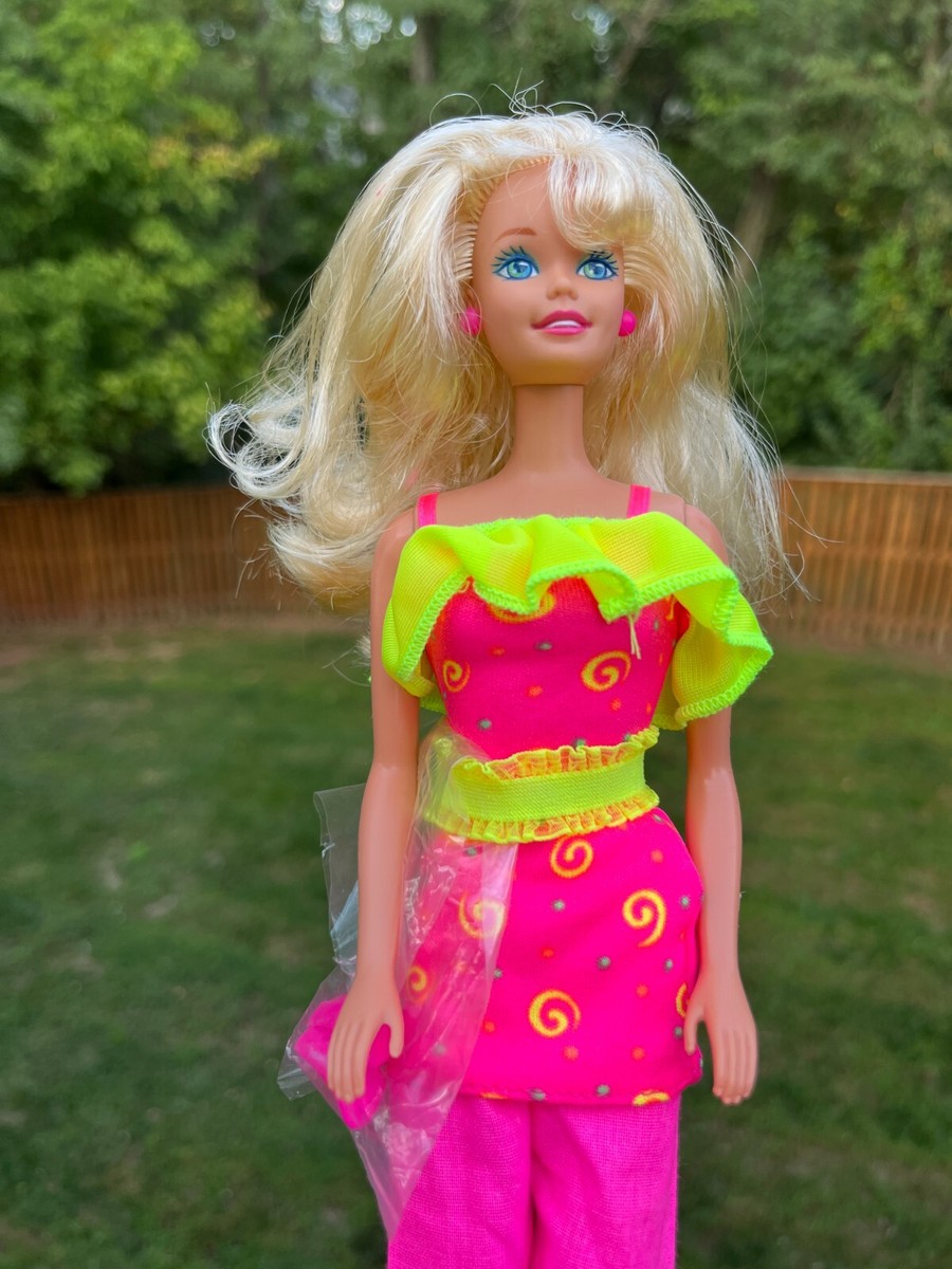 Mattel Barbie Glitter Hair Doll 1993 Open box & 1994 Ruffle Fun