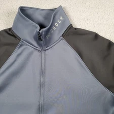 Under Armour Sweater Mens Large Cold Gear Fitted Gray Black 1/4 Zip Pullover