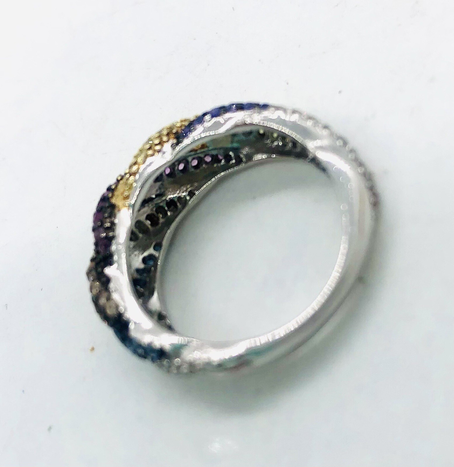 Sterling Silver Multi Gemstone Ring Wrap Topaz Ci… - image 6