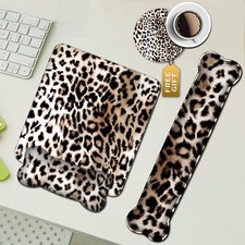Mouse Pad, Ergonomic Mouse Pad with Gel Wrist Rest Support, Leopard Pattern M...