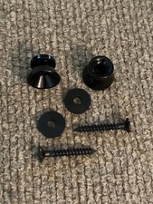 USA Seller 2x Black Strap Button for Electric Guitar. Fender Ibanez