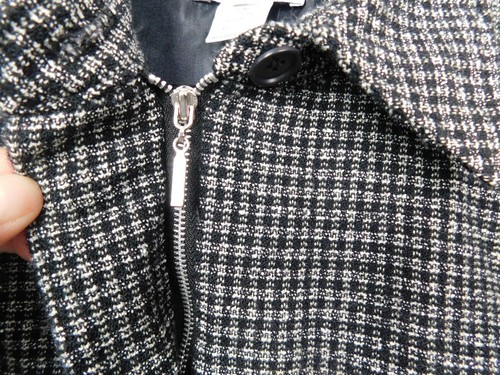 Vintage Pendleton Jacket Womens 10 Black Check Plaid Wool Zip Up Preppy Academia - Picture 6 of 11