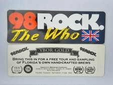 THE WHO 98 ROCK (USA RADIO STATION) PROMO STICKER NOS