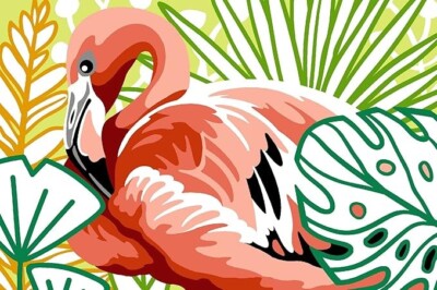SEG de Paris Wandteppich/Nadelspitzen-Set - Flamingo