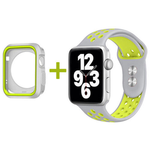 For Apple Watch iWatch 8 7 6 SE 5 4 3 2 Silicone Watch Strap Band + Case Cover - Picture 21 of 33