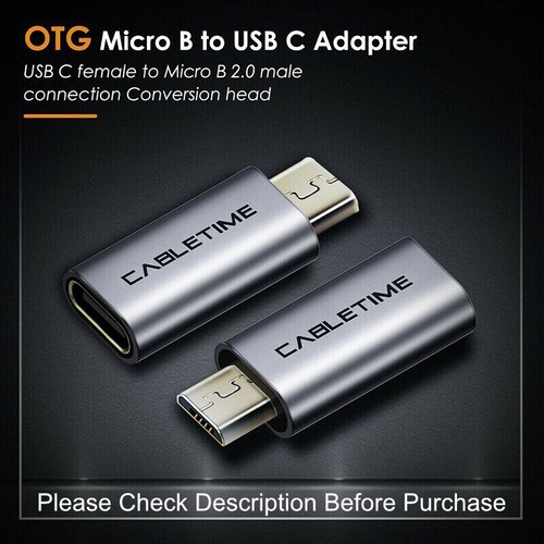 CABLETIME USB C to USB 3.0 Micro B Adapter Male to Female OTG. Grey - Picture 12 of 13