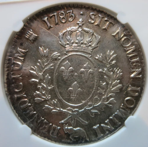 FRANCE ECU 1783 Cow Pau NGC AU Details UNC DAV-1334 for province of Bearn