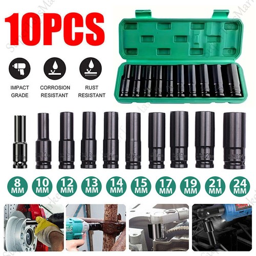 1/2 inch Drive Impact Socket Set & 1/4 inch Drive Socket Ratchet Wrench Tool Set - Picture 7 of 25