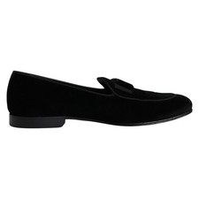 DOLCE & GABBANA Shoes Black Velvet Loafers Formal Men Dress EU44.5/US11.5 900usd