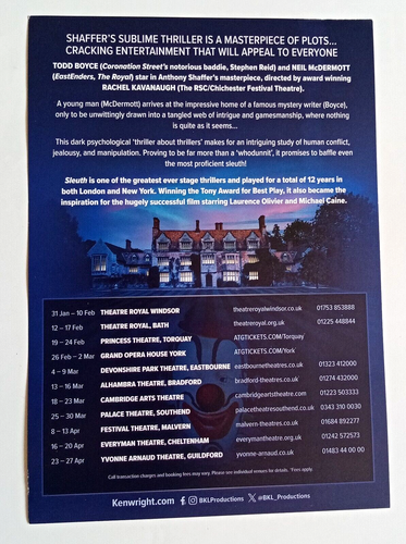 Sleuth 2024 Theatre Tour Flyers x 3 - Todd Boyce Neil McDermott - Picture 4 of 4