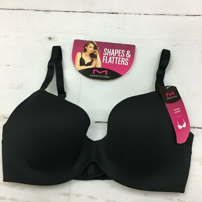 Maidenform Smooth Finish Push up Bra ME0009, Color: Black, Size: 34D