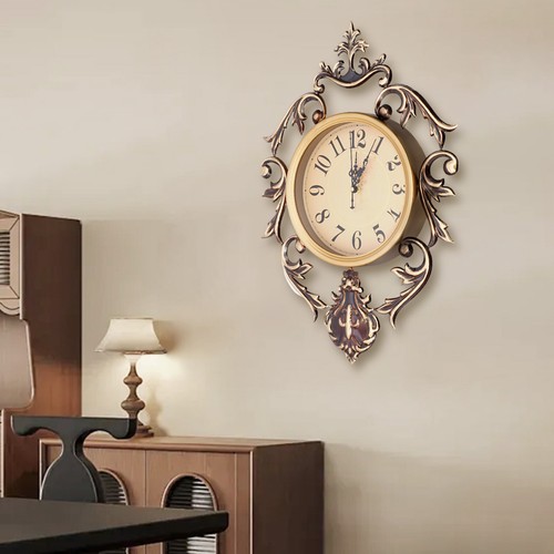 Vintage Wanduhr aus Metall, dekorative Retro Wanduhr für Schlafzimmer/Wohnzimmer - Bild 8 von 19