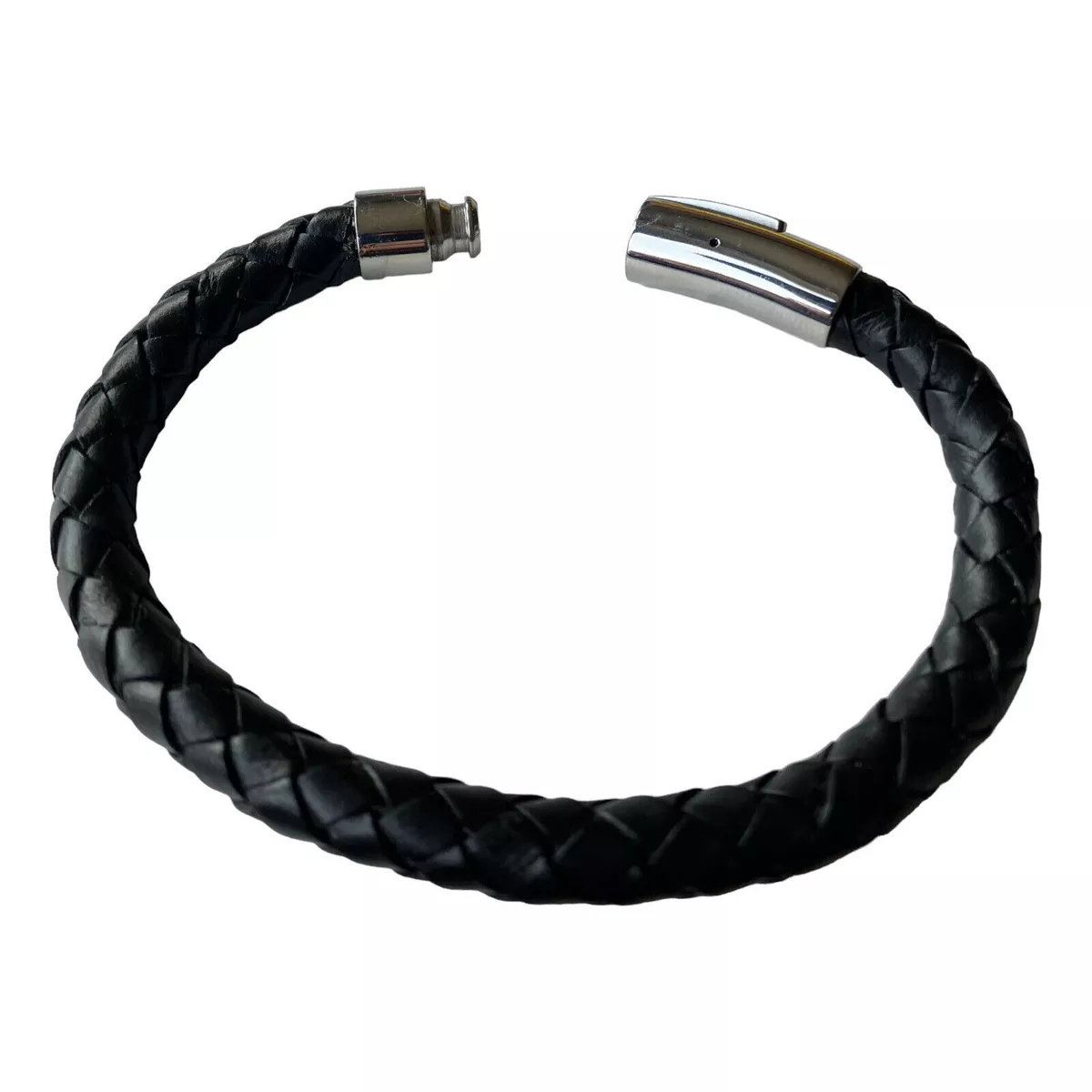 Black Leather 8mm Argos Bracelet for a 8.5