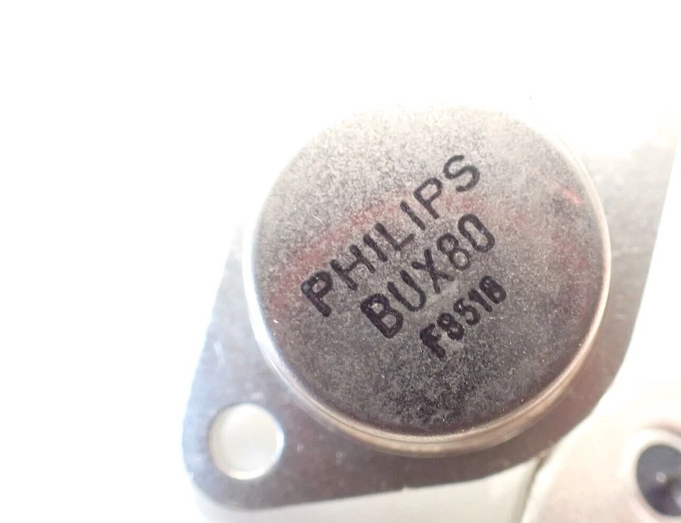 PHILIPS HIGH VOLTAGE POWER TRANSISTOR 2x BUX80 10 Amp 400 volt 100 watt NPN TO3 - Image 4 of 4