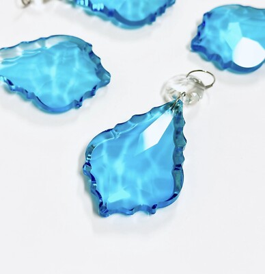 3er Pack Aqua Blau Barock Kronleuchter Glas Tropfen, Lampe Licht Teile Hochzeit