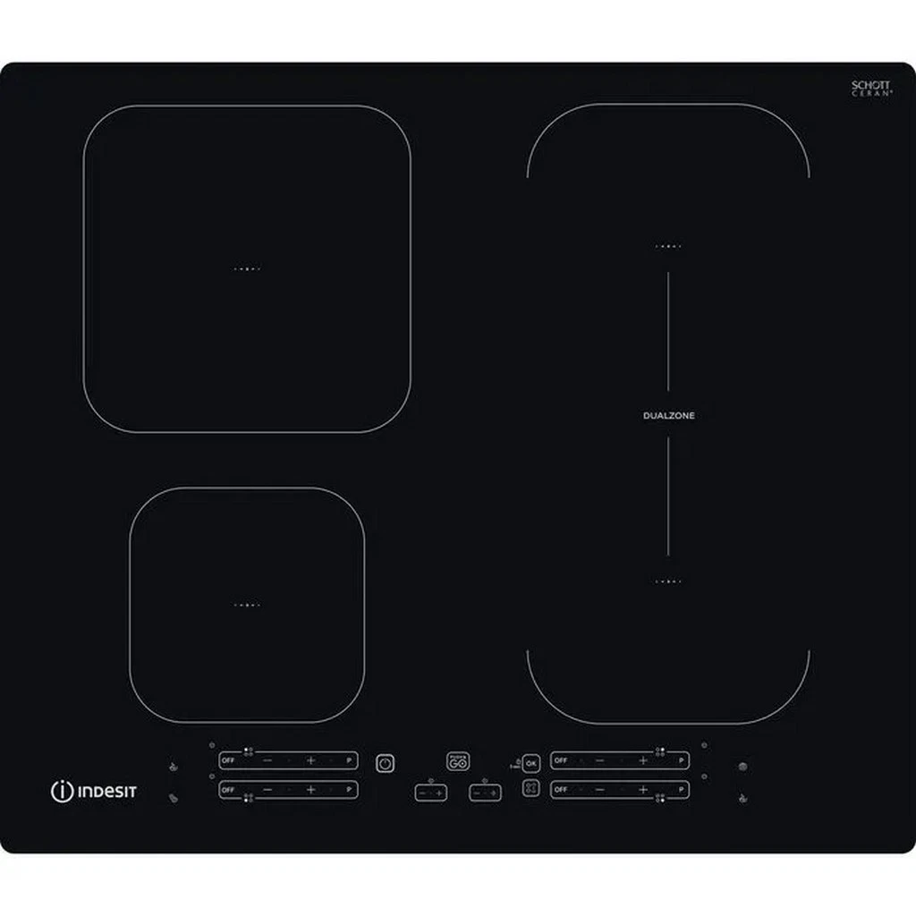 Indesit IB65B60NE 59cm 4 Burners Induction Hob Touch Control Black