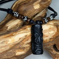 Surferkette Tiki Kette Leder Halskette Herren Damen Schmuck