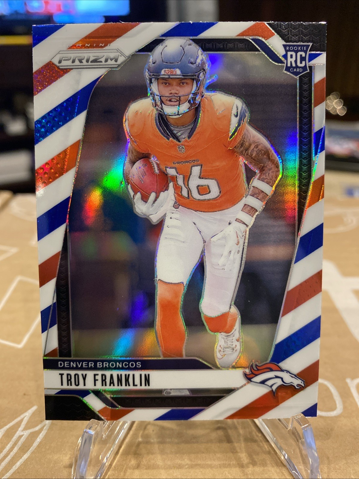 2024 Panini Prizm Rookies Troy Franklin #393 Red White Blue Prizm (RC)