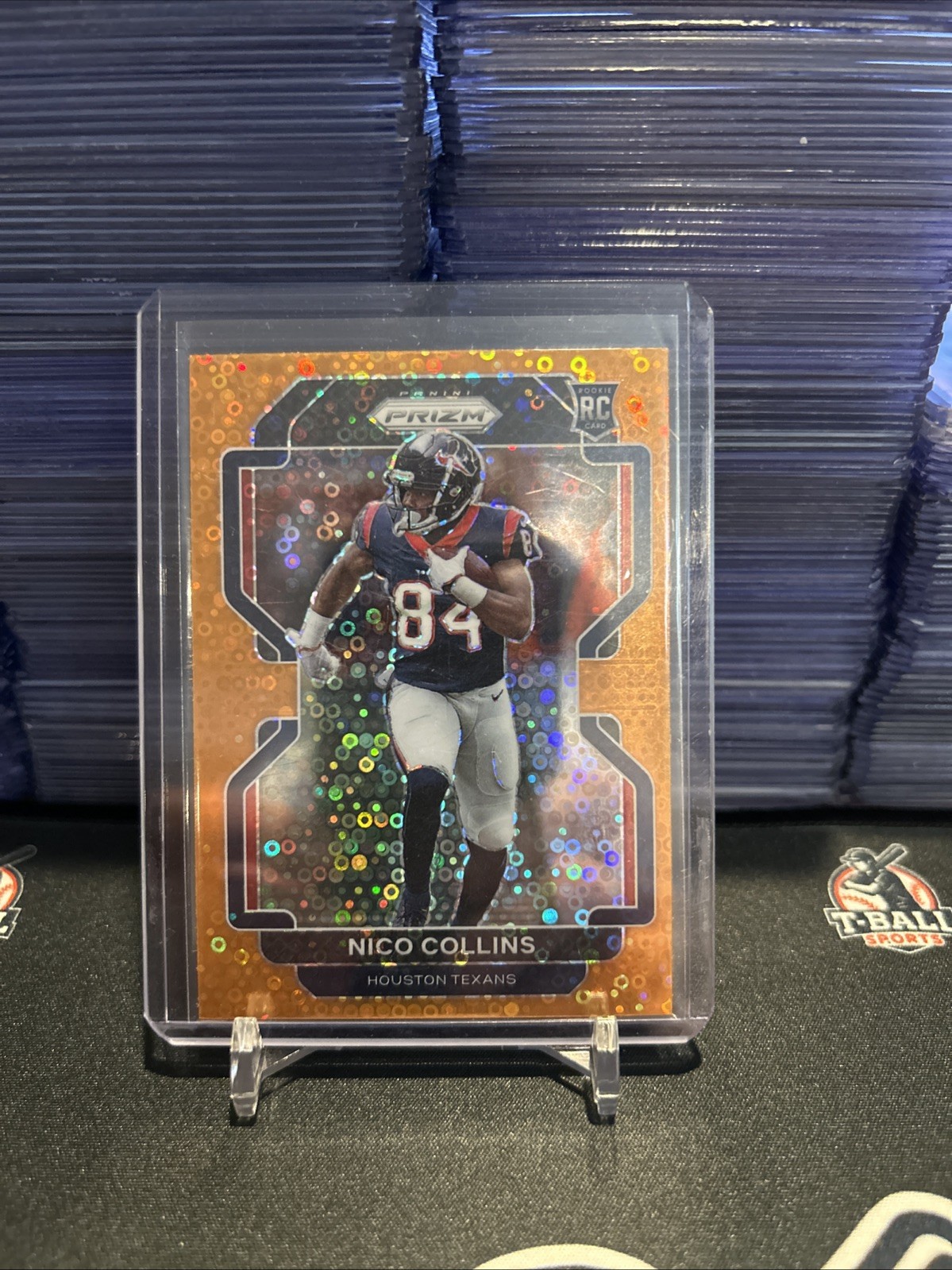 2021 Panini Prizm Nico Collins RC Orange Disco Prizm #360 Houston Texans Rookie