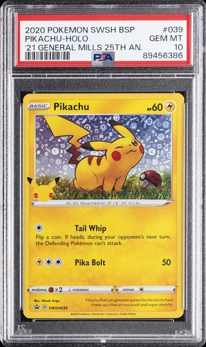 2020 POKEMON SWSH BLACK STAR PROMO #039 PIKACHU-HOLO PSA 10