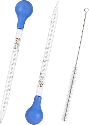 ELEVAPULSE 2 Stück Pipette, Glaspipette Pipette 10Ml Glas Pipette, Messpipetten Mit Bürsten