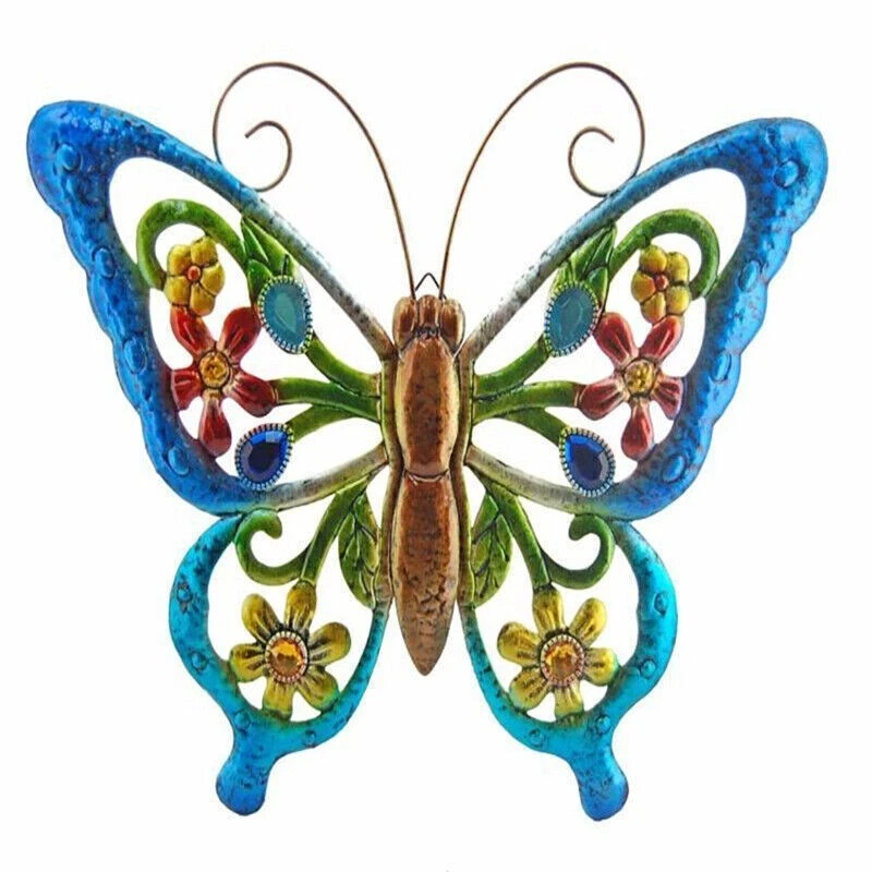 Arte de pared decorativo grande de metal mariposa jardín valla escultura adorno regalo Foto 3 de 4