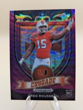 2021 Prizm Draft Picks Greg Rousseau Crusade card Purple Wave #179 Miami RC
