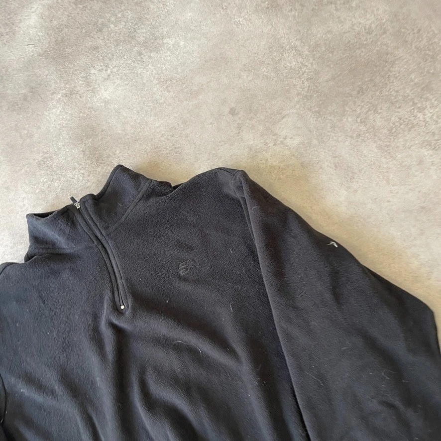 Starter Fleece Mens XL Y2K 1/4 Quarter Zip Pull Over Sweatshirt, Black - Image 3 of 4