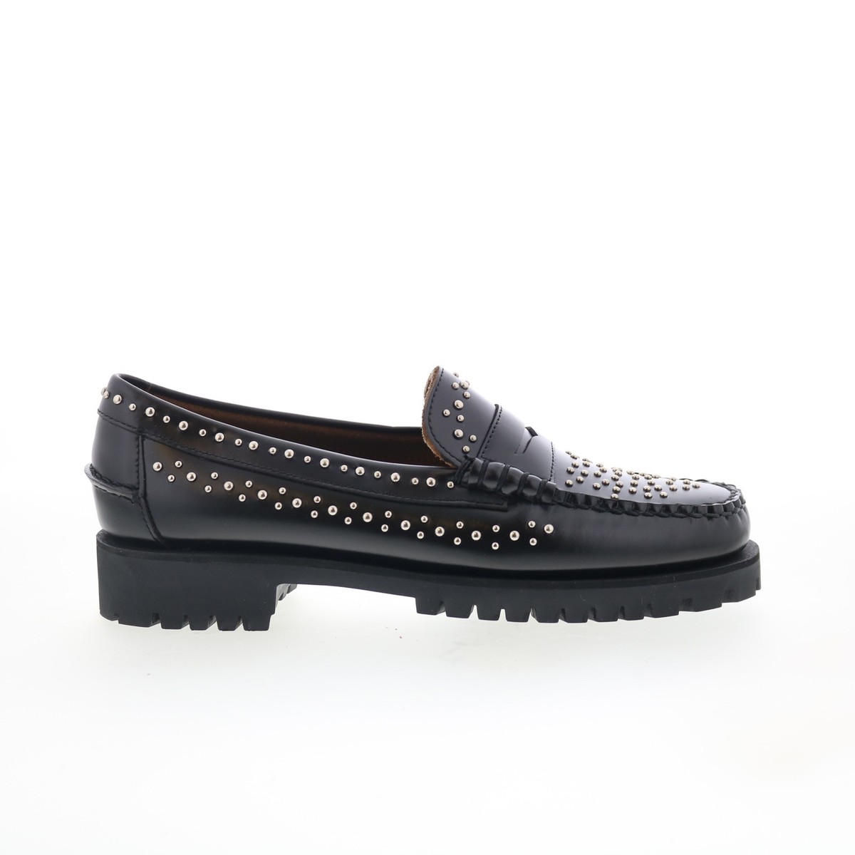 Sebago Dan Lug Studs 731278W-902 Womens Black Loafers & Slip 