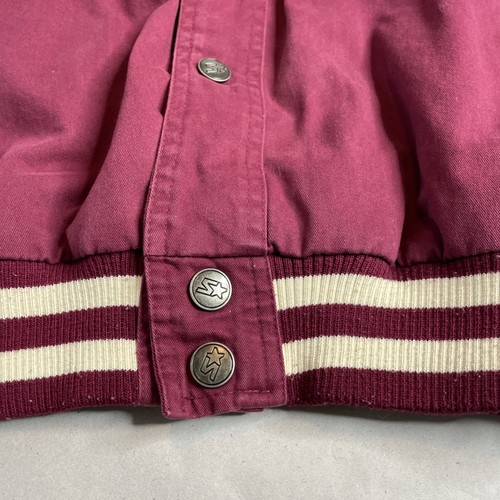 STARTER GIII Black Label Bomber Burgundy Cotton Jacket Sz S - Picture 4 of 19