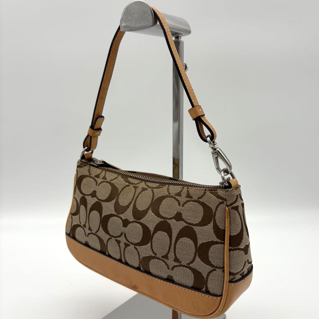 COACH Signature Canvas Shoulder Pouch Accessory Bag PCI9W4