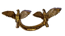 Vtg VERAMEAT Gold Tone Brass Two Birds One Stone Adjustable Ring Size 4 5 6 7 8